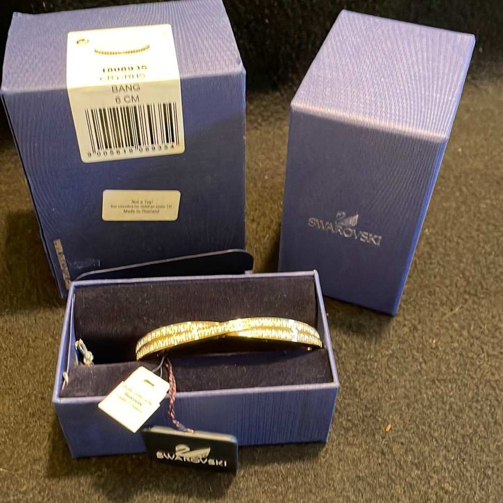 Swarovski gold crystal bangle 6cm nwt